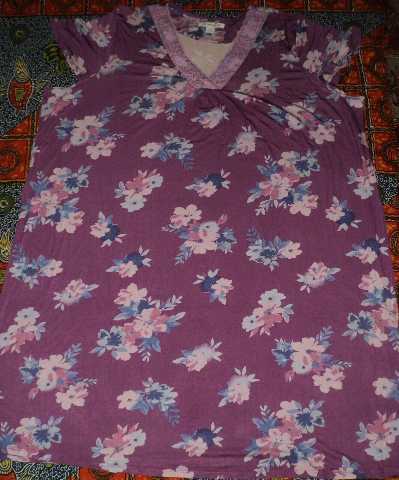 Dreams & Co. Plus Size Fresh Berry Knit Gown & Robe Set Size L(18/20)