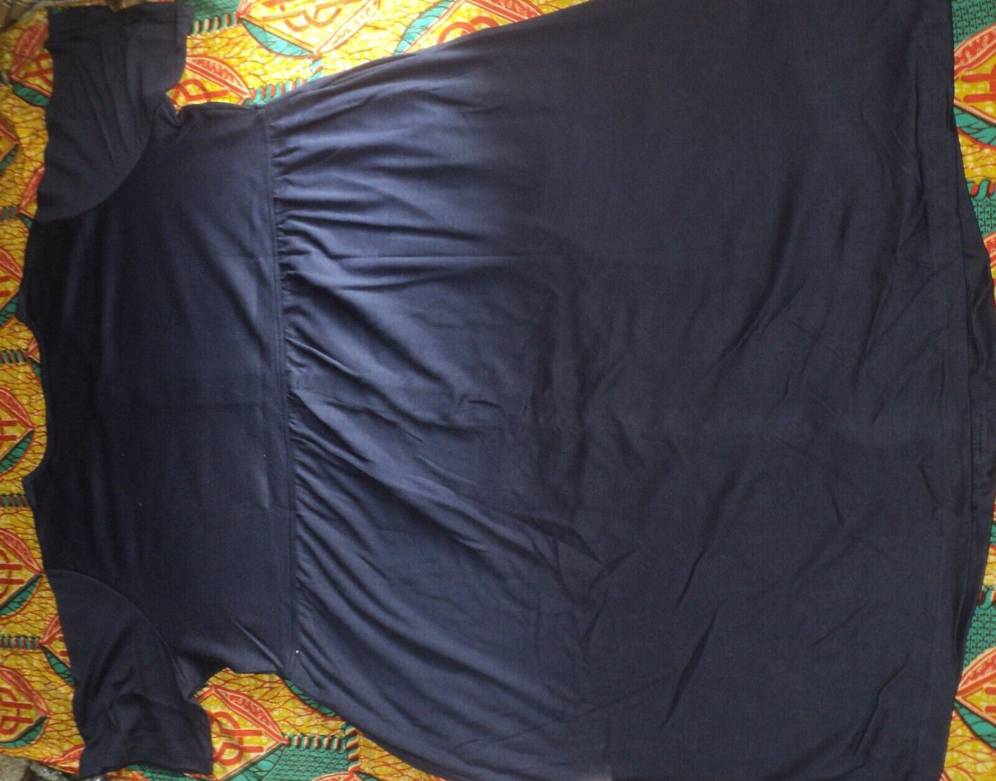 Woman Within Petite Plus Size Navy Button Front Empire Waist Dress Sz 4X(34/36)