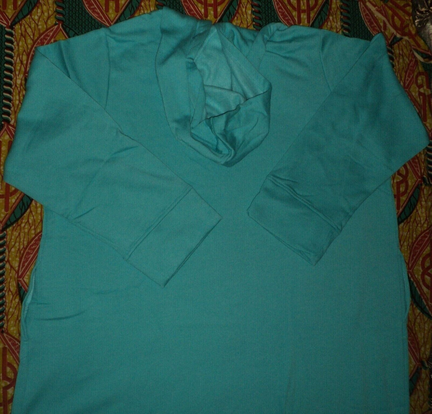 Dreams & Co. Plus Size Caribbean Blue Long Fleece Hoodie Robe Size 2X(26/28)