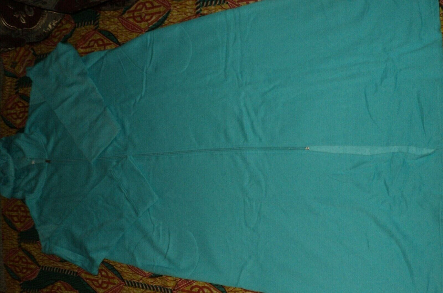 Dreams & Co. Plus Size Caribbean Blue Long Fleece Hoodie Robe Size 2X(26/28)
