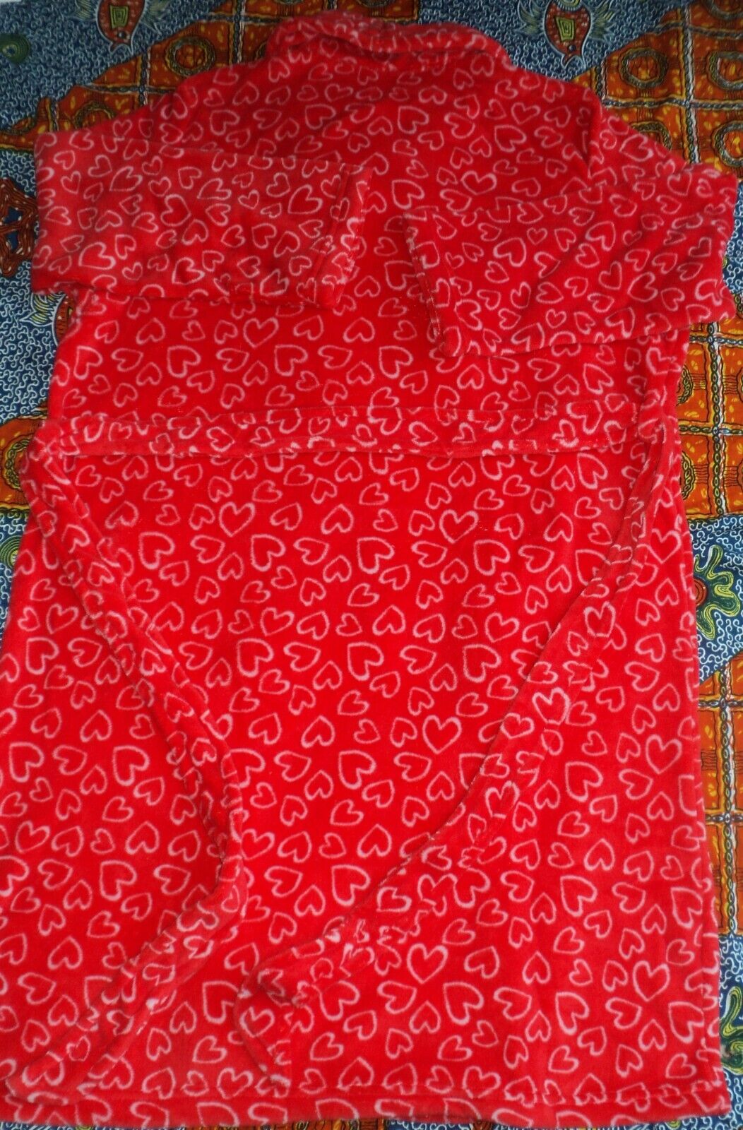Avenue Plus Size Red Love Heart Printed Long Sleeves Plush Robe Size 22/24