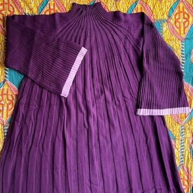 Roaman’s Plus Size Dark Berry Light Berry Swing Sweater Dress Size 1X(22/24)
