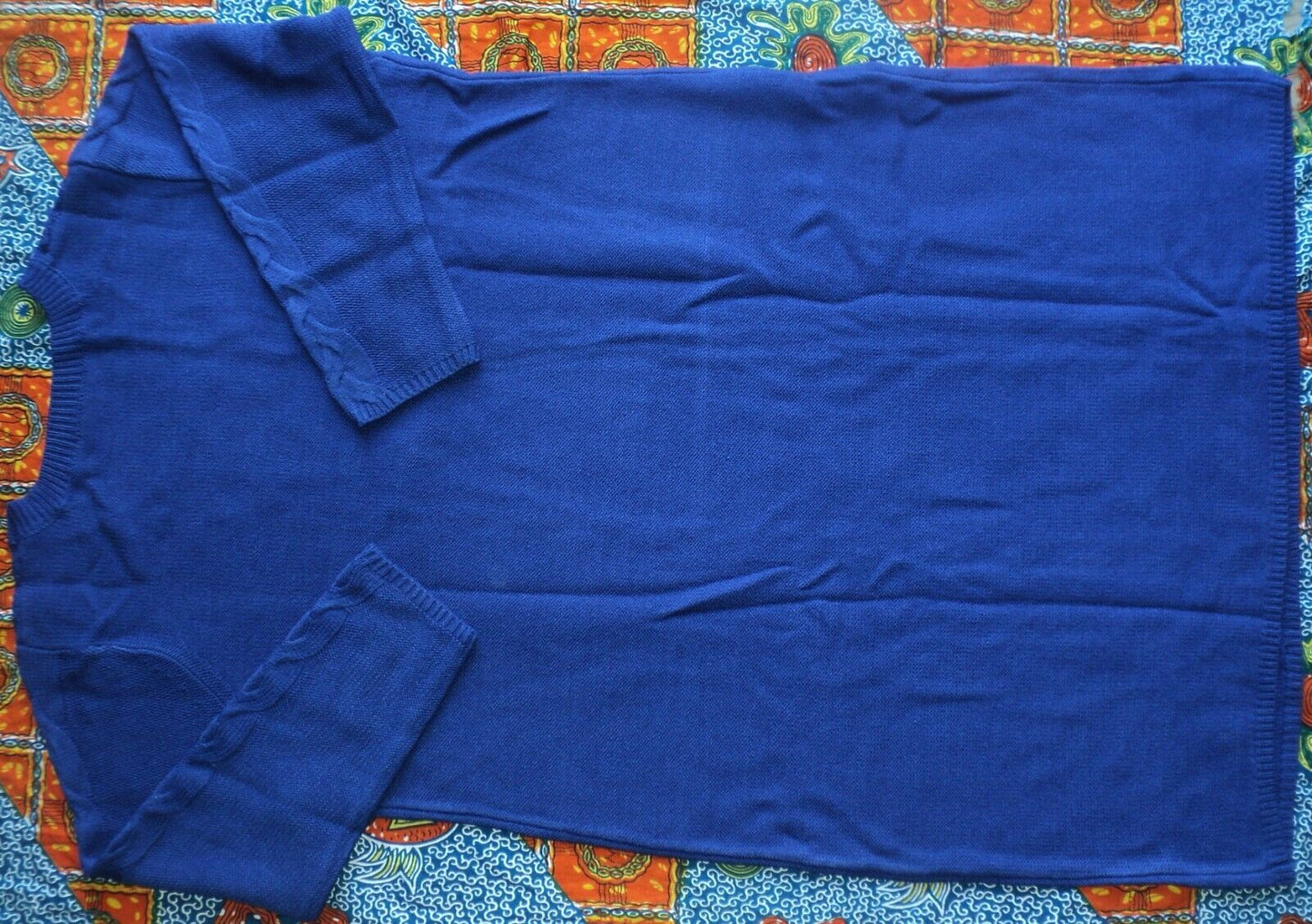 Jessica London Plus size Blue Cable Knit Long Sleeves Sweater Dress Size 30/32