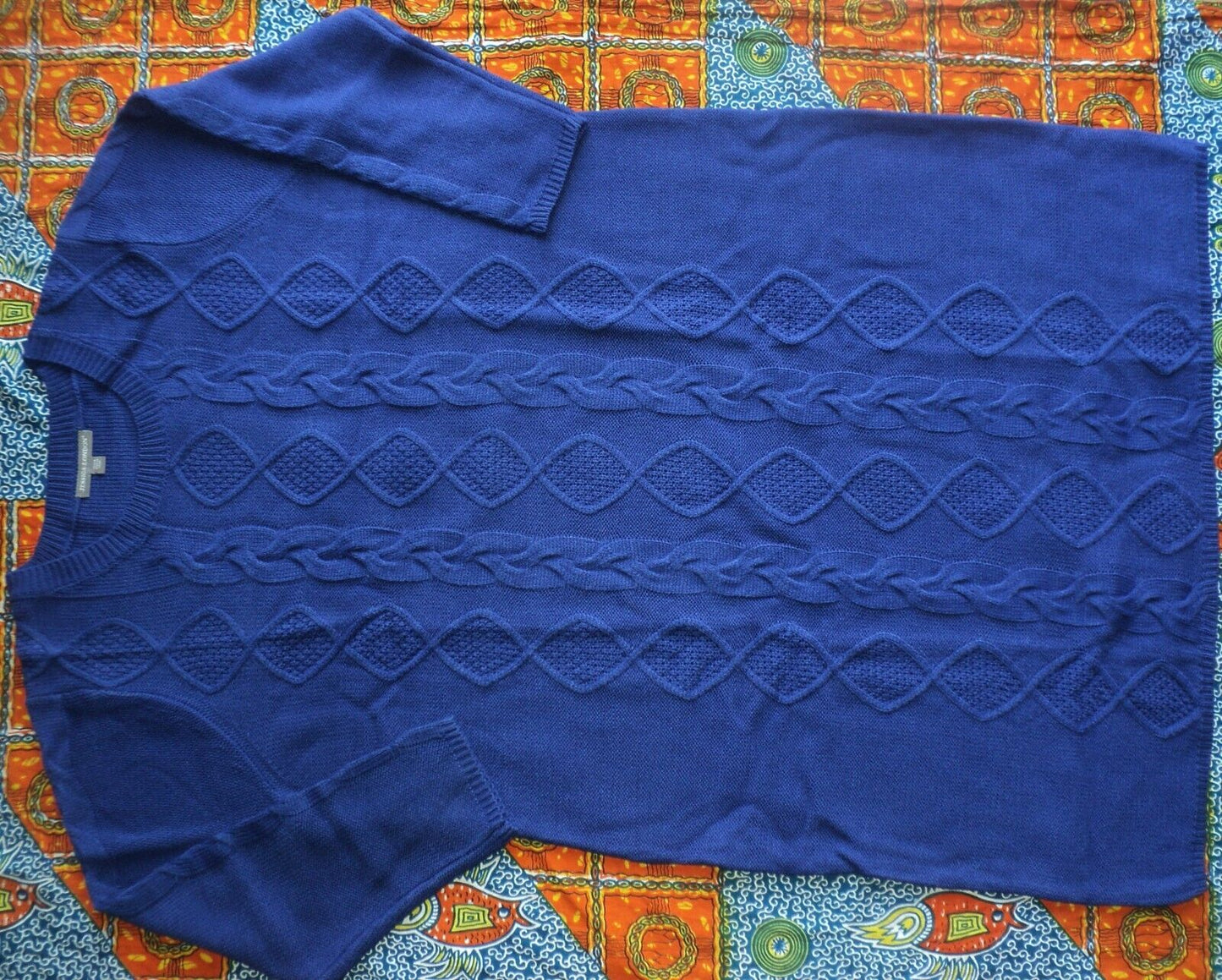 Jessica London Plus size Blue Cable Knit Long Sleeves Sweater Dress Size 30/32