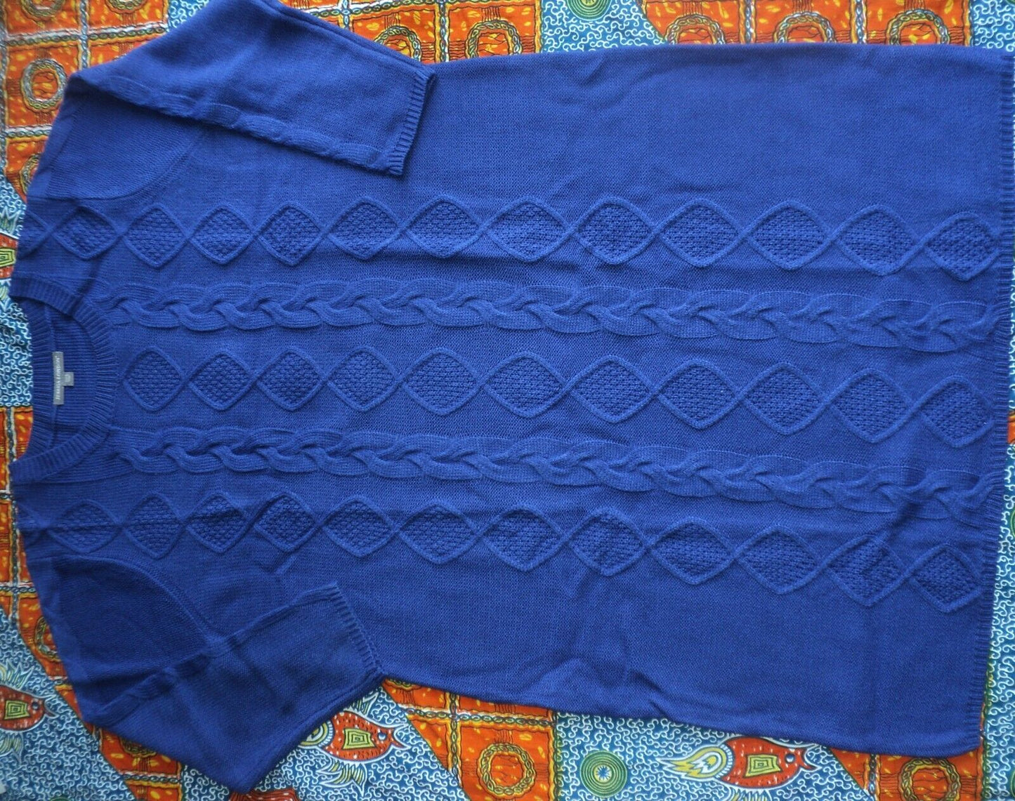 Jessica London Plus size Blue Cable Knit Long Sleeves Sweater Dress Size 30/32