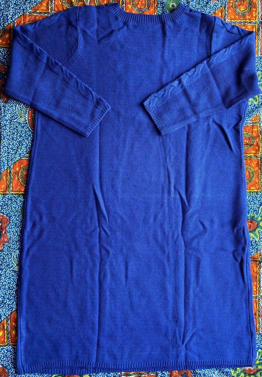 Jessica London Plus size Blue Cable Knit Long Sleeves Sweater Dress Size 30/32