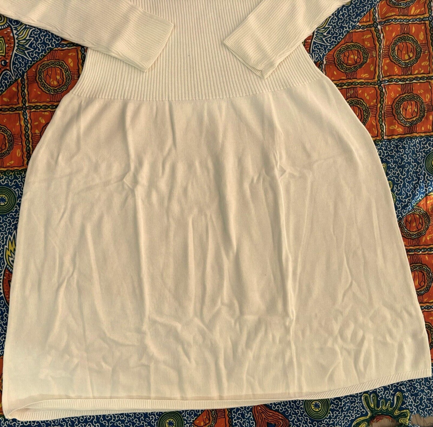 Jessica London Plus Size Ivory Cotton Ribbed Sweater Dress Size 26/28