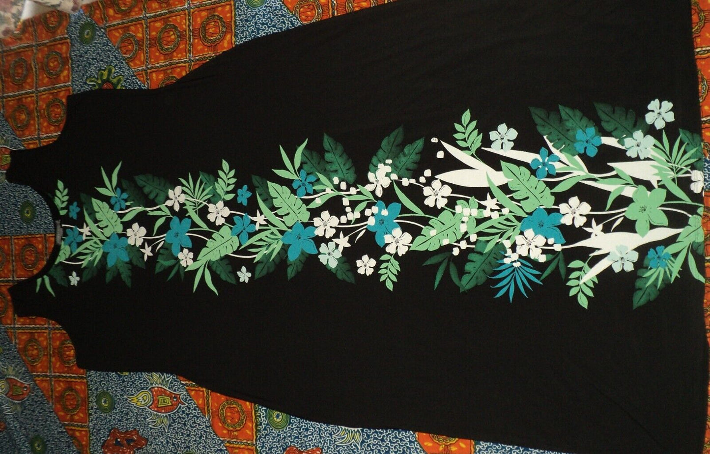 Jessica London Plus Size Kelly Green Tropical Sleeveless Knit Maxi Dress Sz 30W