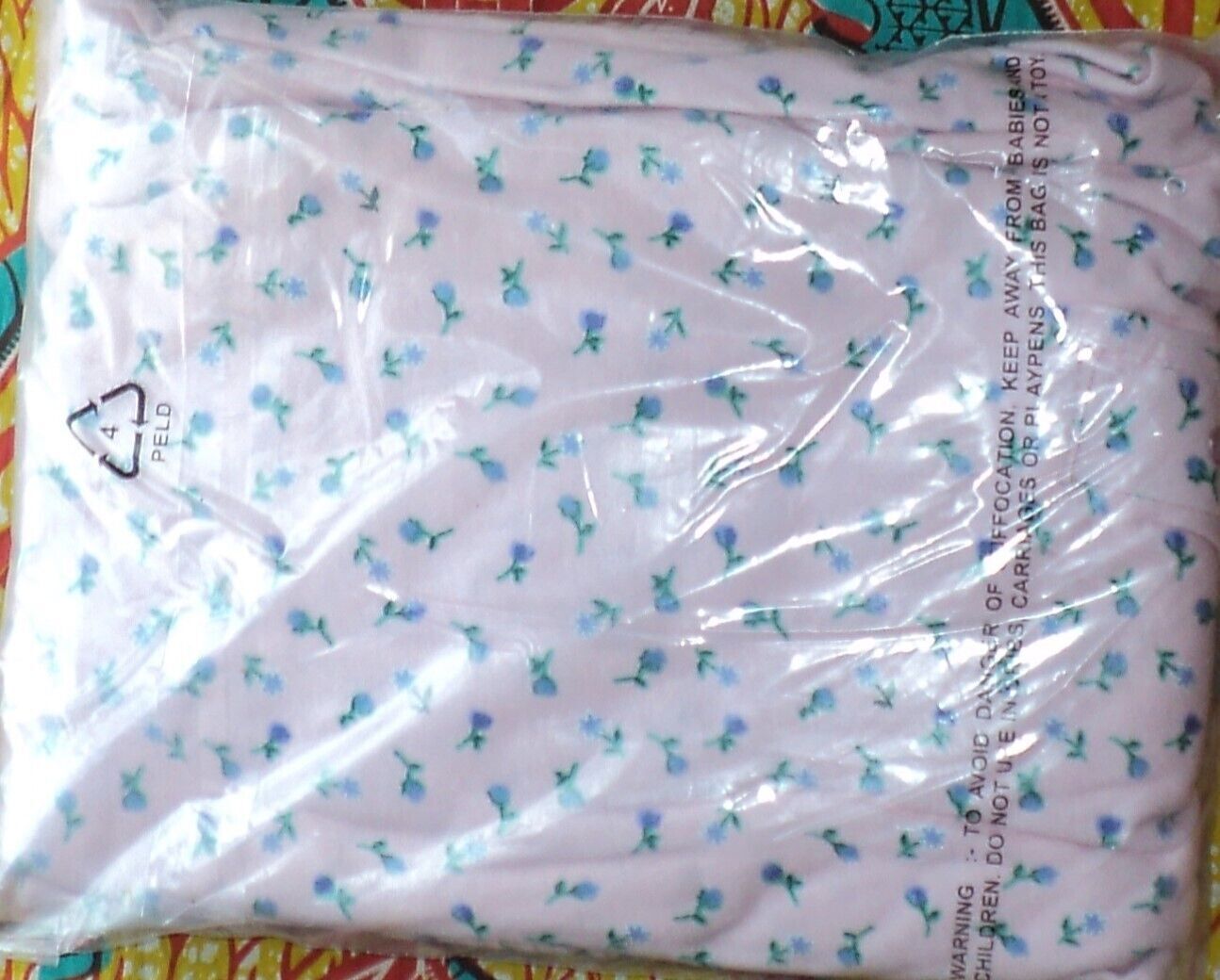 Dreams & Co. Plus Size Petite Pink Ditsy Long Cotton Knit Nightgown Size 4X