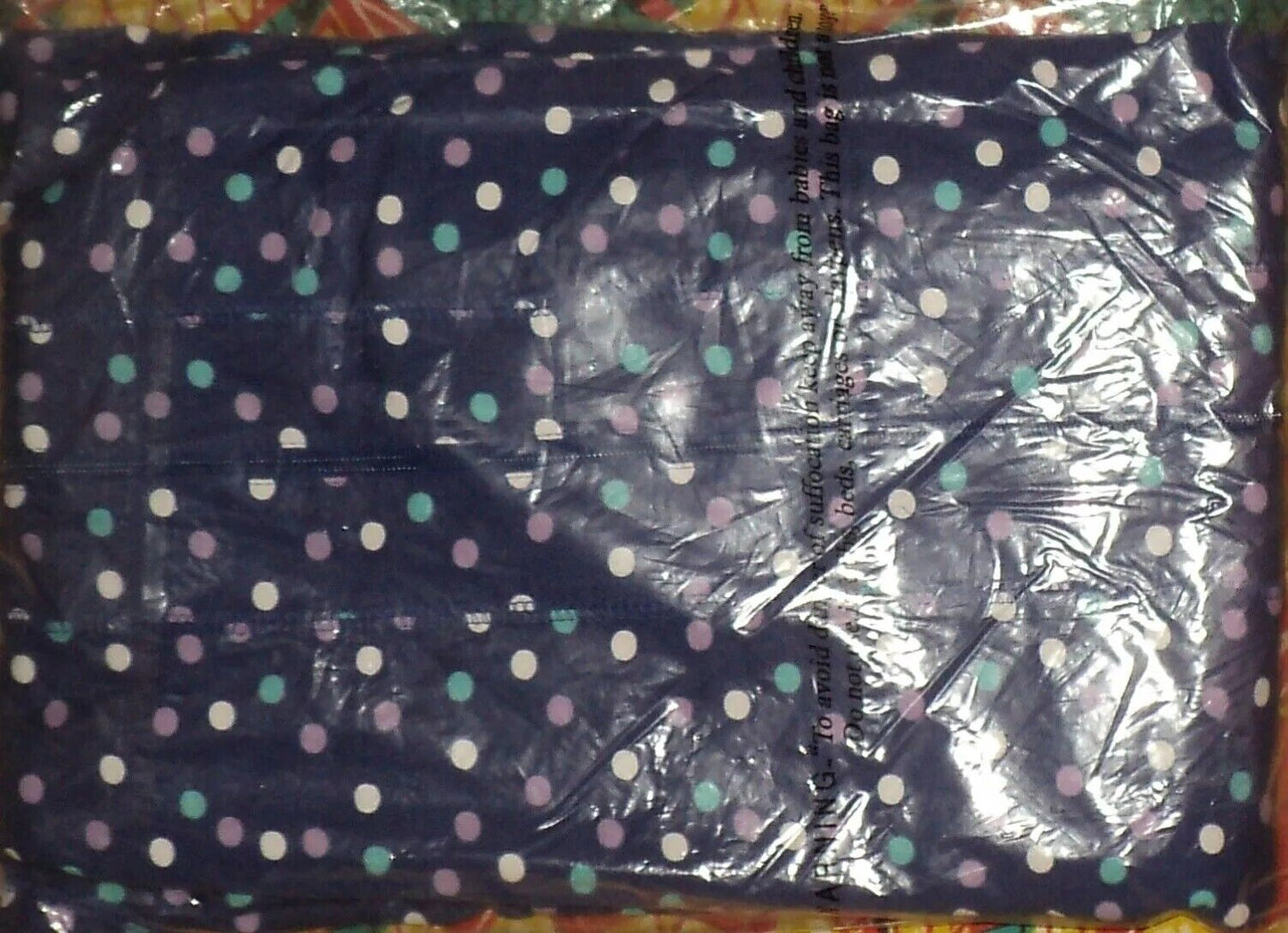 Dreams & Co. Plus Size Ultra Blue Multi Short Sleeves Long Zip-Front Robe Sz 5X