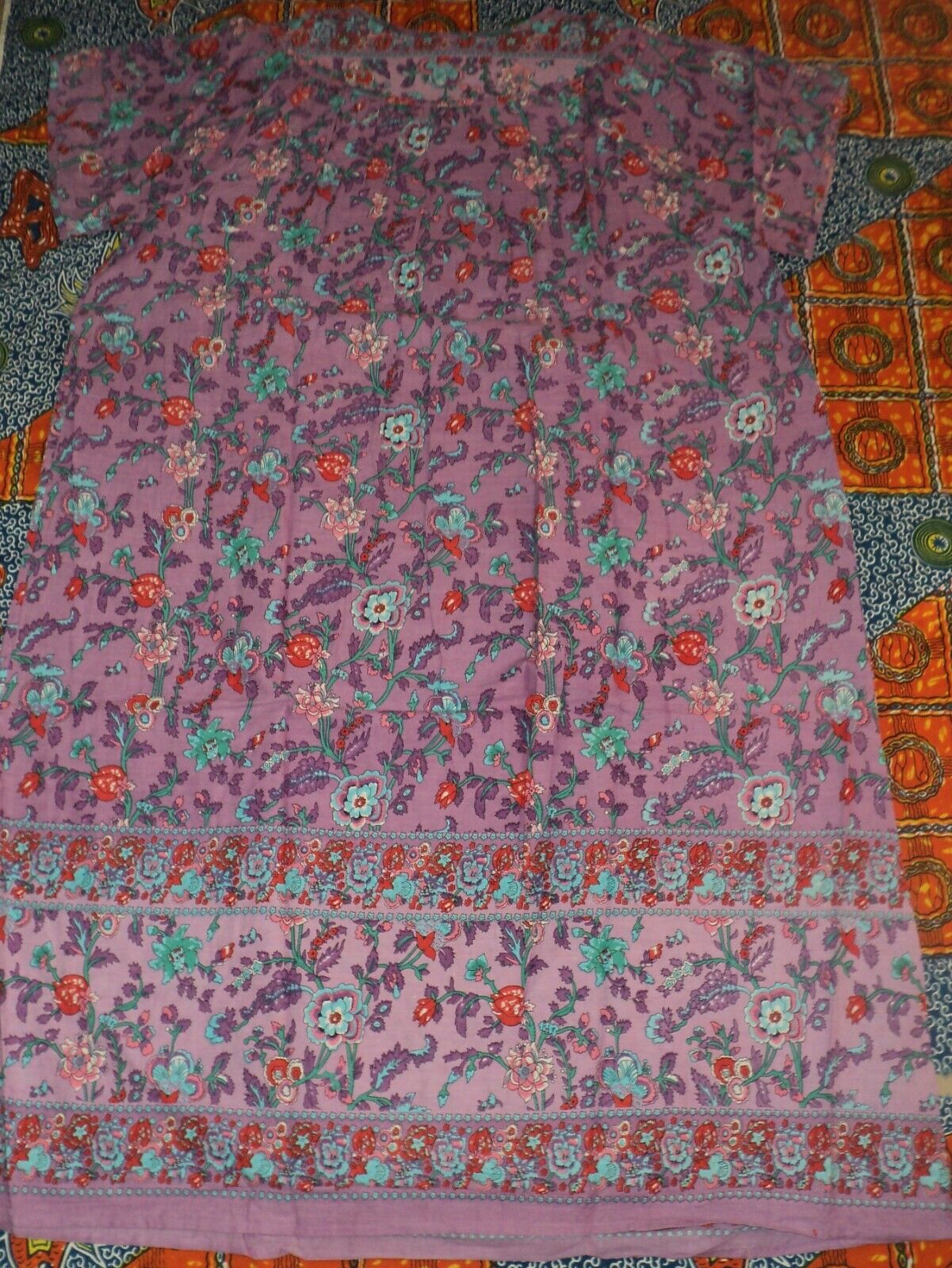 Only Necessities Plus Size Purple Floral Notch Neck Lounger Size 1X(22/24)