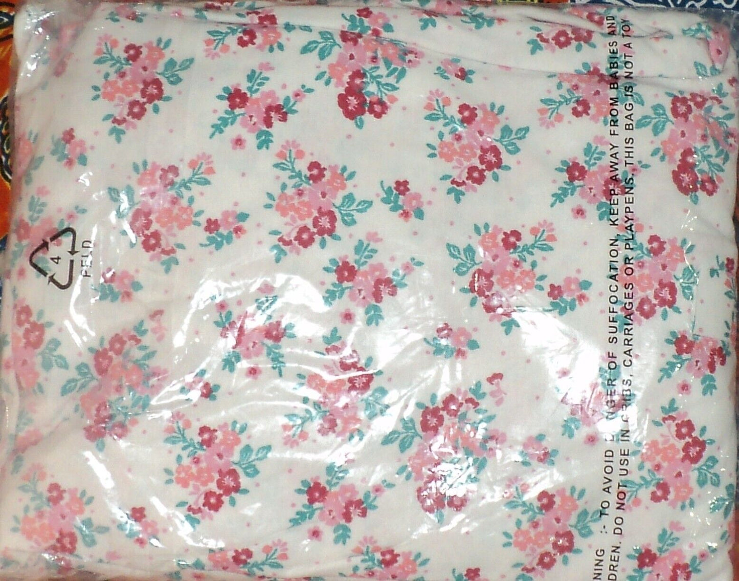 Dreams & Co. Plus Size White Multi Long Cotton Knit Nightgown Size 2X(26/28)