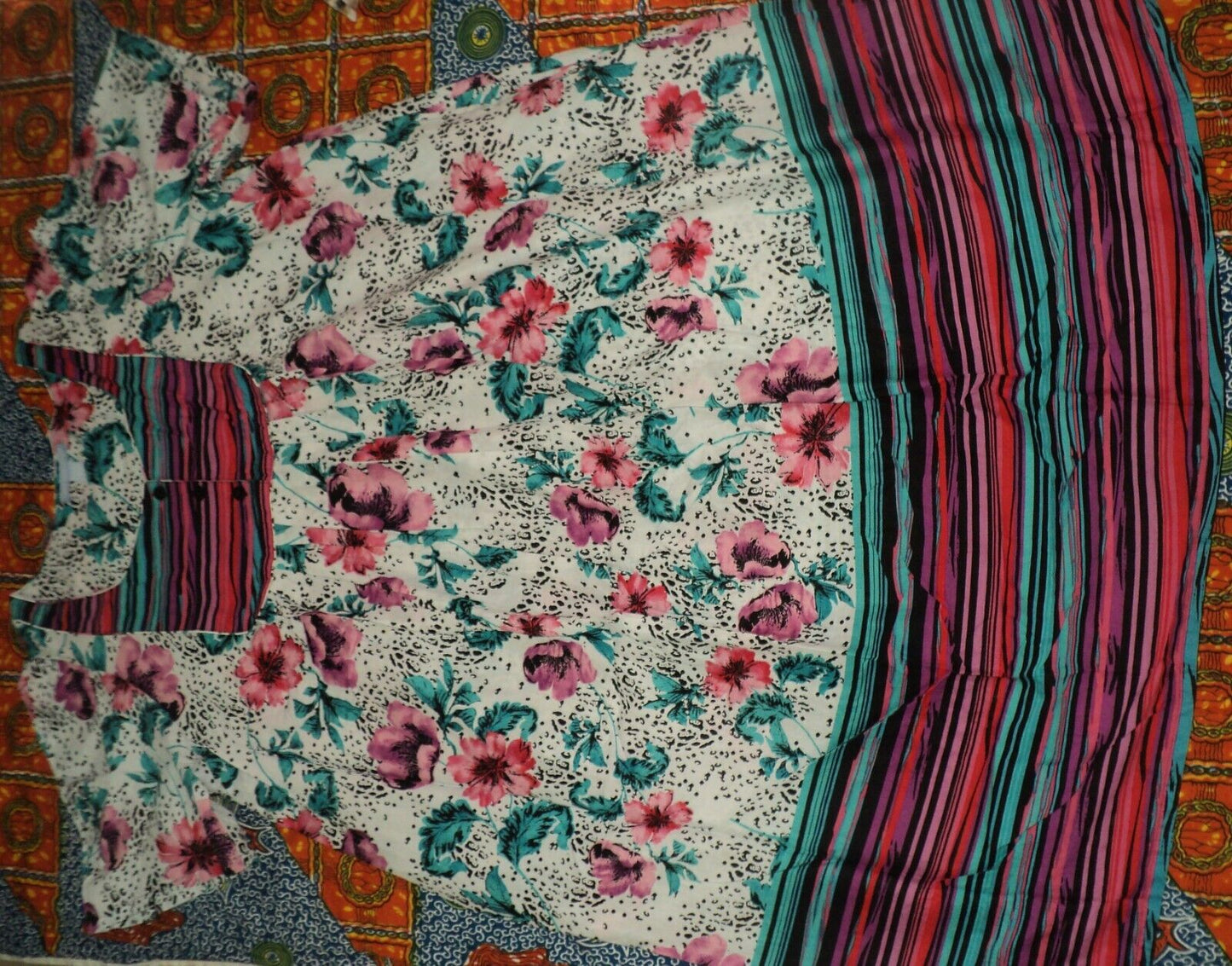 Only Necessities Plus Size Peony Petal Leopard Mixed Print Short Lounger Size 3X