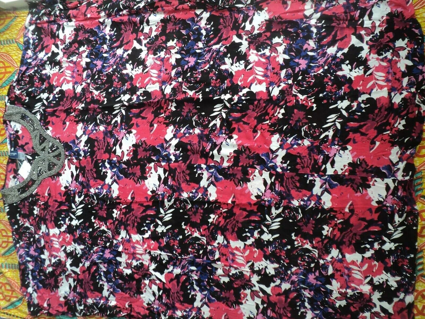 Swimsuits For All Plus Size Pink Floral Long Embroidered Caftan Cover Up 22/24