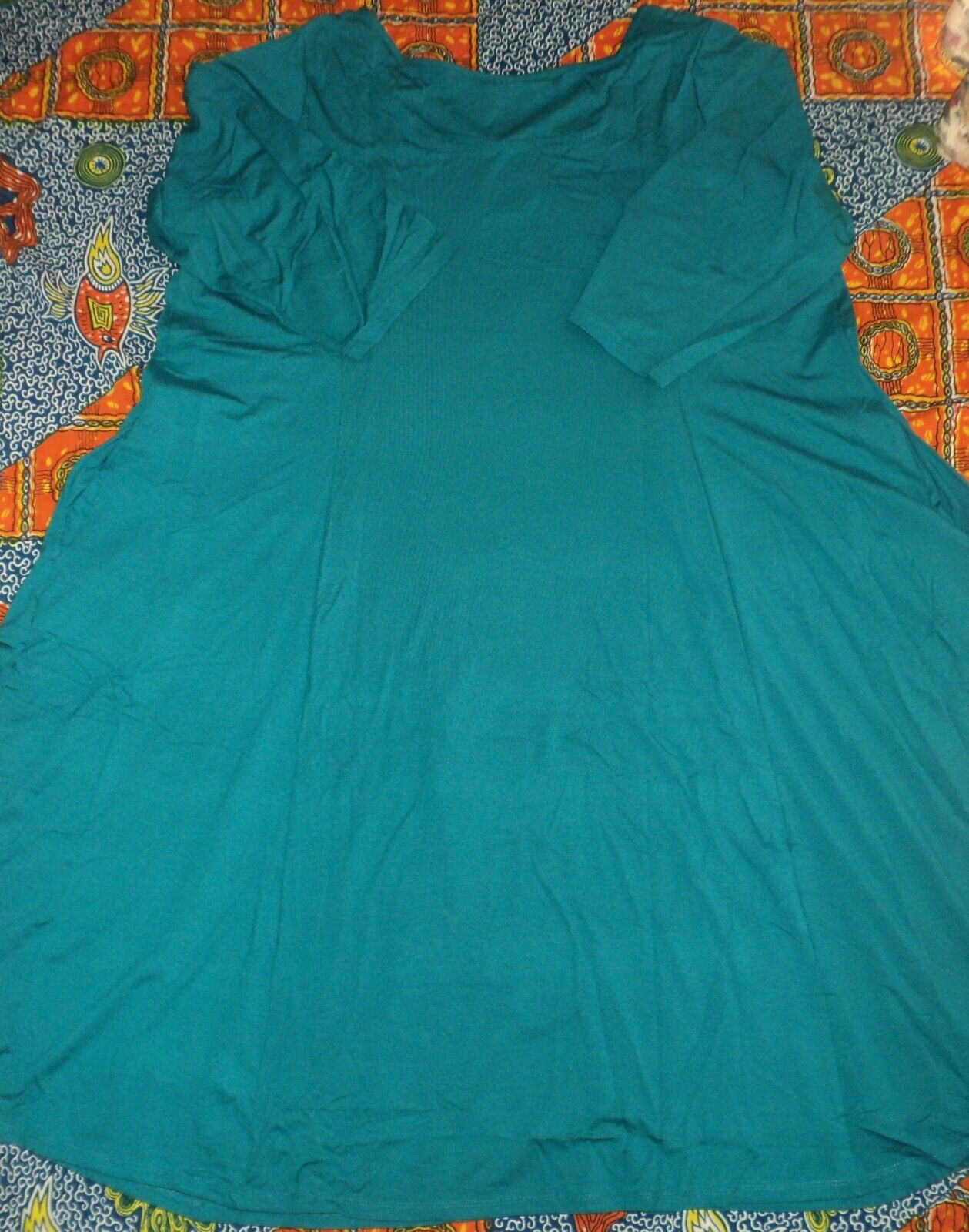 Jessica London Plus Size Deep Teal 3/4 sleeves Twisted Keyhole Dress Size 18W