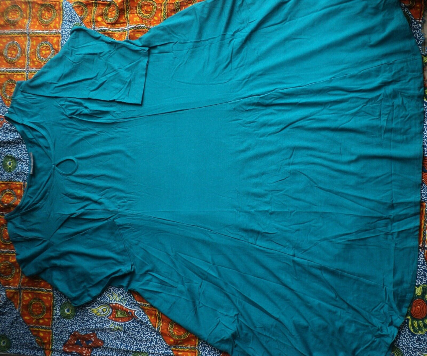 Jessica London Plus Size Deep Teal 3/4 sleeves Twisted Keyhole Dress Size 24W