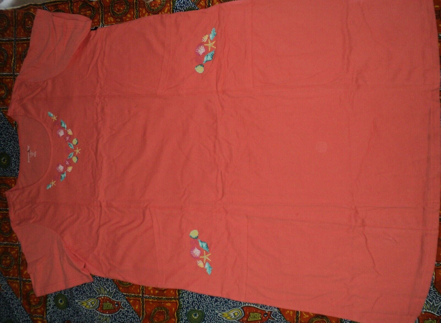 Dreams & Co. Plus Size Sweet Coral Short Sleeves Sleep Shirt Tee Size 5X(38/40)