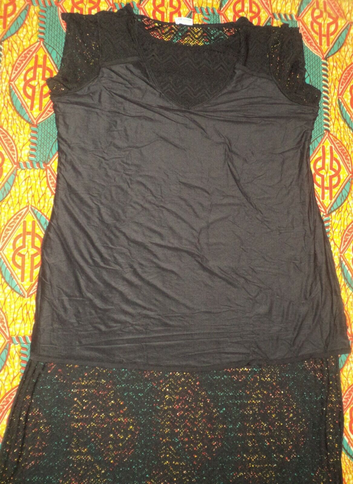 Swim 365 Plus Size Black Long Cap-Sleeves Lace Maxi Cover-up Size 16
