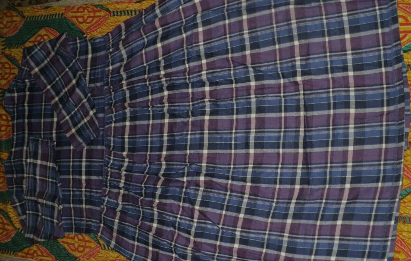 Only Necessities Plus Size Multi Plaid Flannel Snap-Front Lounger Size 2X(26/28)