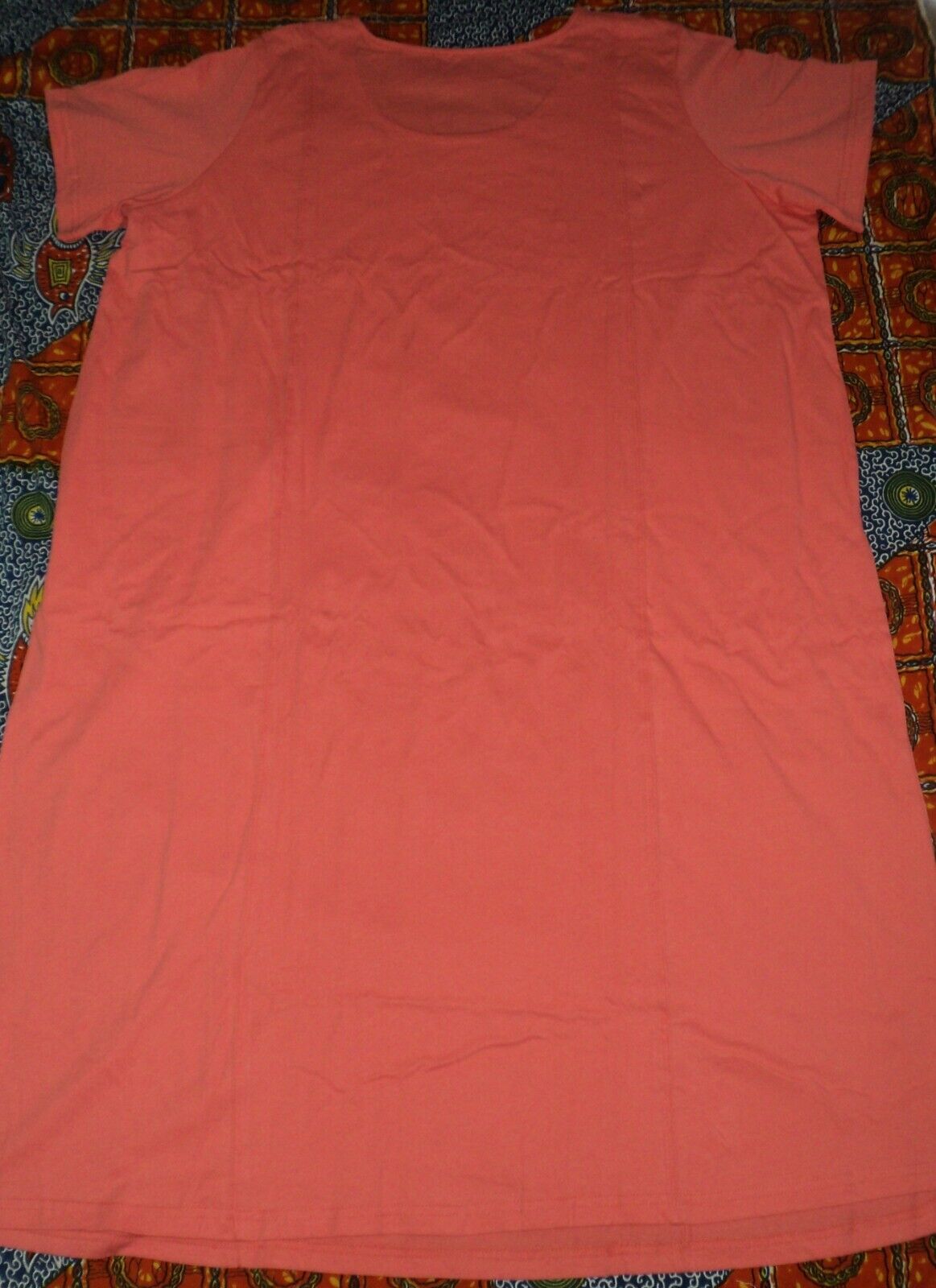Dreams & Co. Plus Size Sweet Coral Short Sleeves Sleep Shirt Tee Size 2X(26/28)
