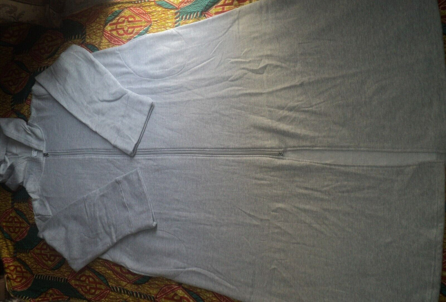 Dreams & Co. Plus Size Heather Grey Long Fleece Hoodie Robe Size 1X(22/24)
