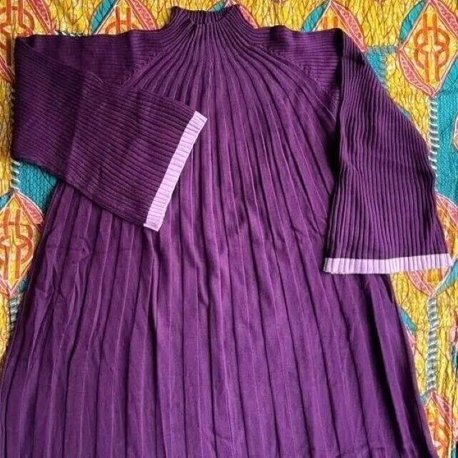 Roaman’s Plus Size Dark Berry Light Berry Swing Sweater Dress Size 3X(30/32)