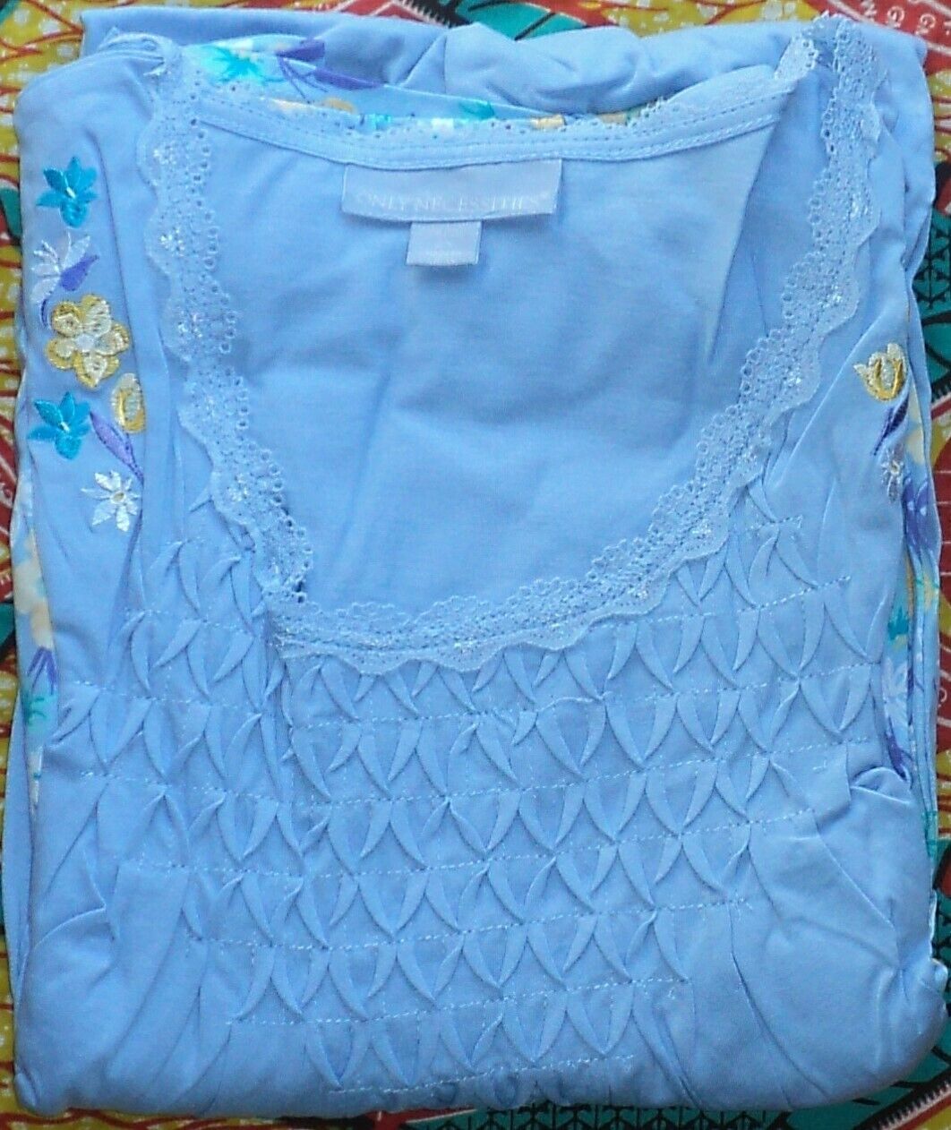 Only Necessities Plus Size Sky Blue Tulip Smocked Capri Pajamas Set Size 2X