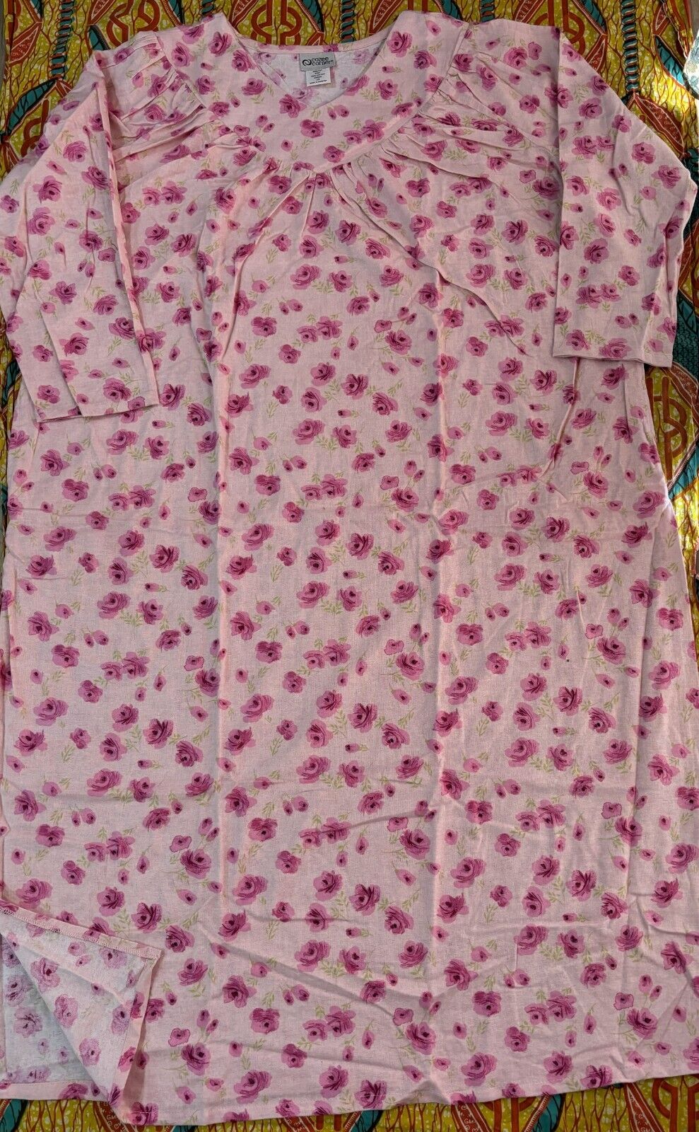 Cozee Corner Plus Size Rose Floral Printed Flannel Nightgown Size 4X(28W/30W)