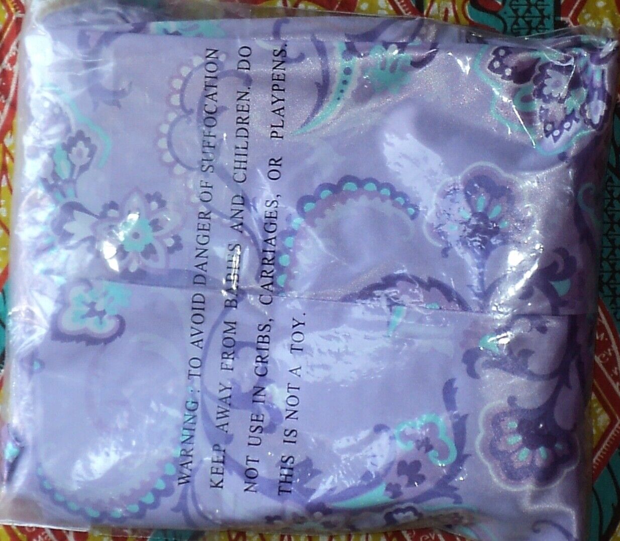 Amoureuse Plus Size Soft Iris Paisley Luxe Satin Pajama Set Size 3X (30/32)