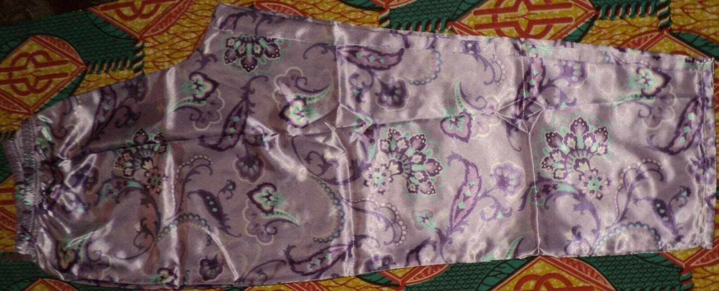 Amoureuse Plus Size Soft Iris Paisley Luxe Satin Pajama Set Size 3X (30/32)