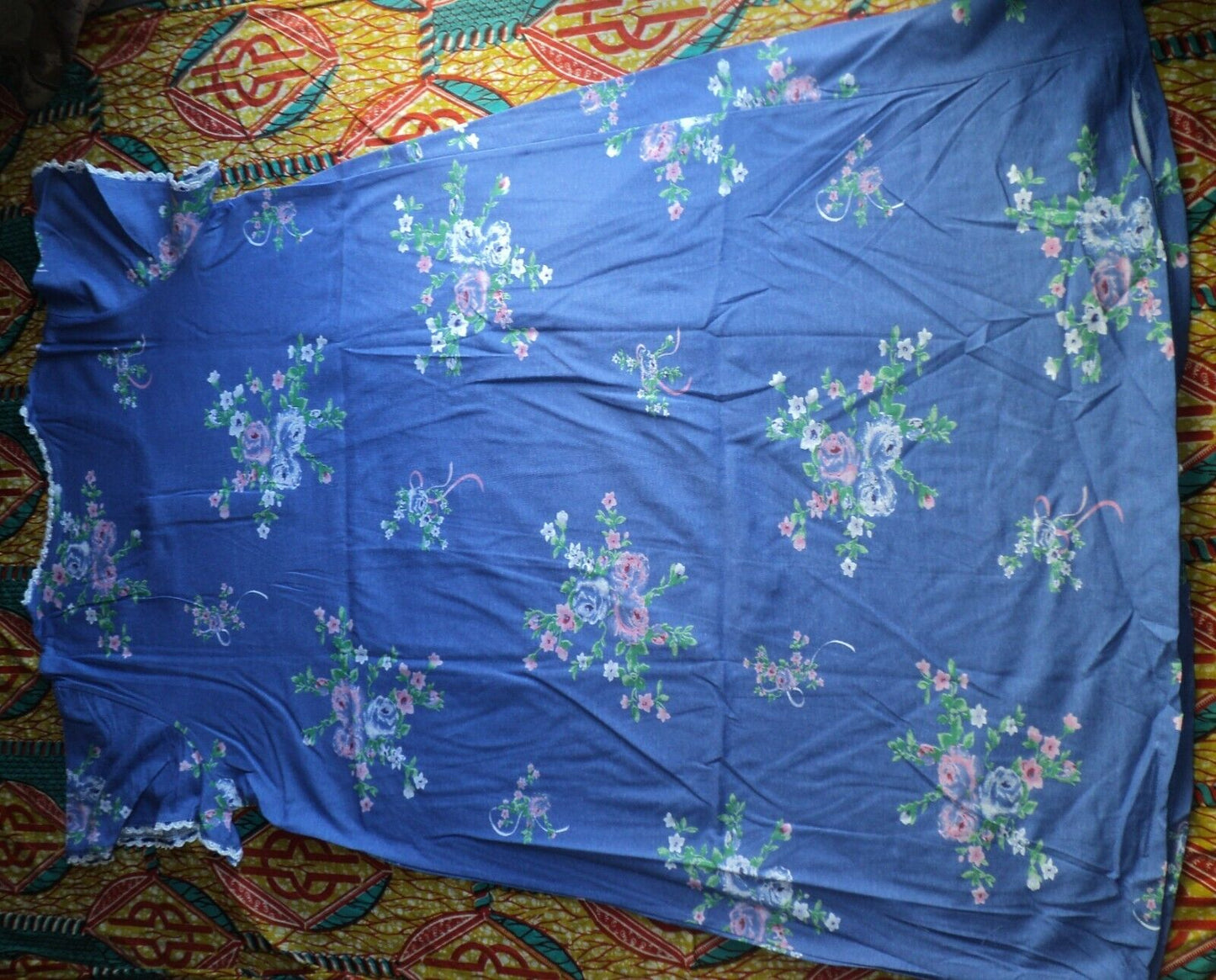 Only Necessities Plus Size Periwinkle Floral Short Pintuck Knit Nightgown Sz 4X