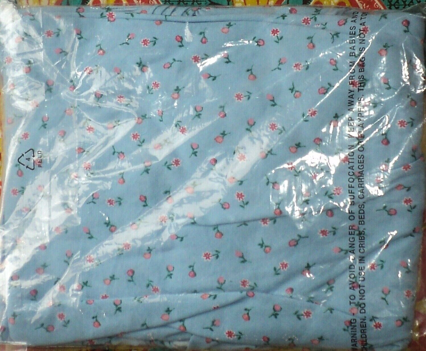 Dreams & Co. Plus Size Petite Sky Blue Ditsy Long Cotton Knit Nightgown Size 1X
