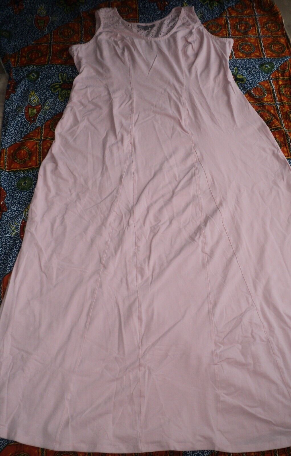 Jessica London Plus Size Pink Sleeveless Crochet Detail Maxi Dress Size 24W