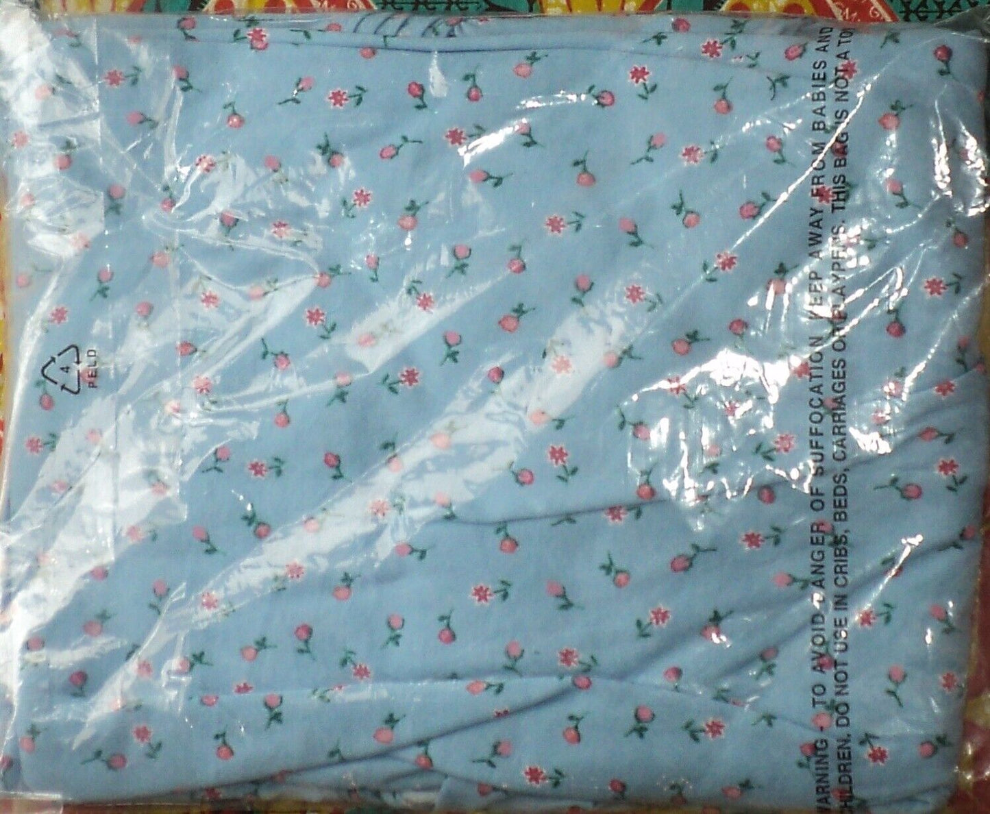 Dreams & Co. Plus Size Petite Sky Blue Ditsy Long Cotton Knit Nightgown Size 2X