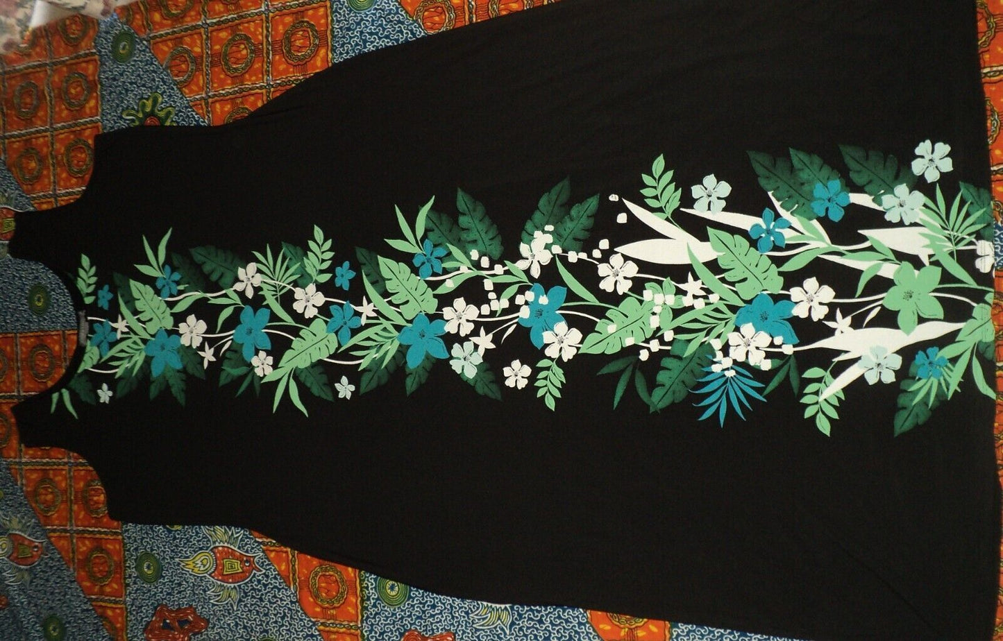 Jessica London Plus Size Kelly Green Tropical Sleeveless Knit Maxi Dress Sz 18W