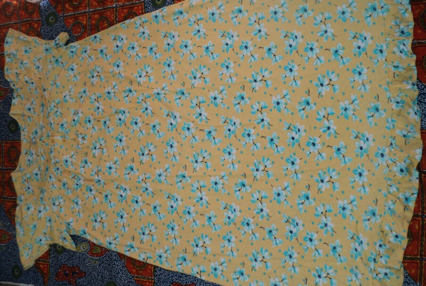 Dreams & Co. Plus Size Banana Blossom Long Cotton Knit Nightgown Size 1X-22/24