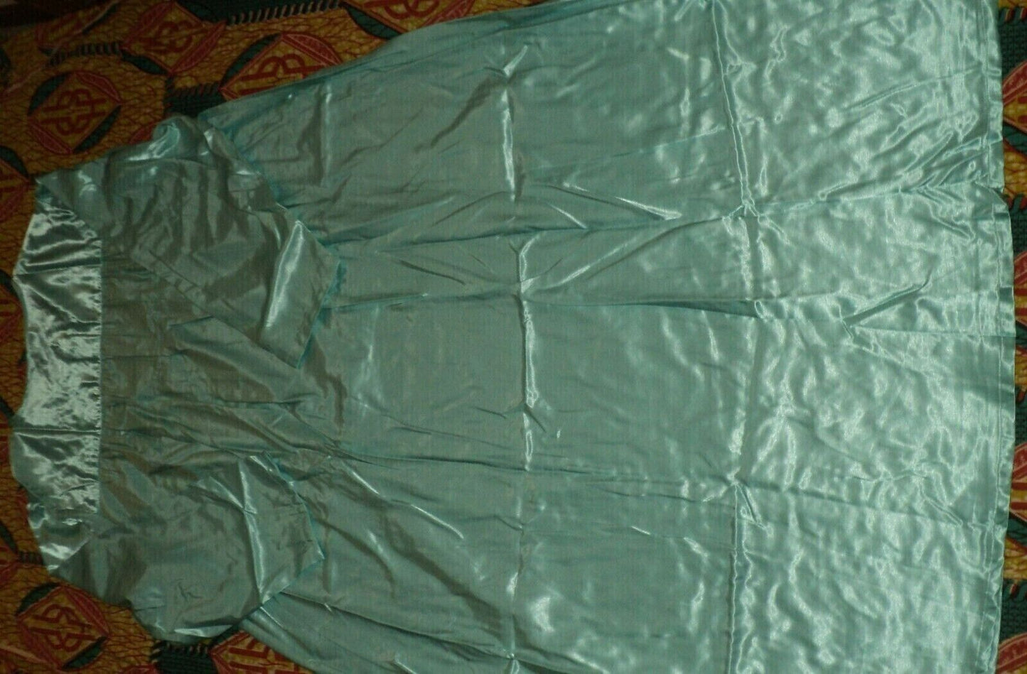 Only Necessities Plus Size Pale Ocean Brushed Back Satin Nightgown Size 5X-38/40