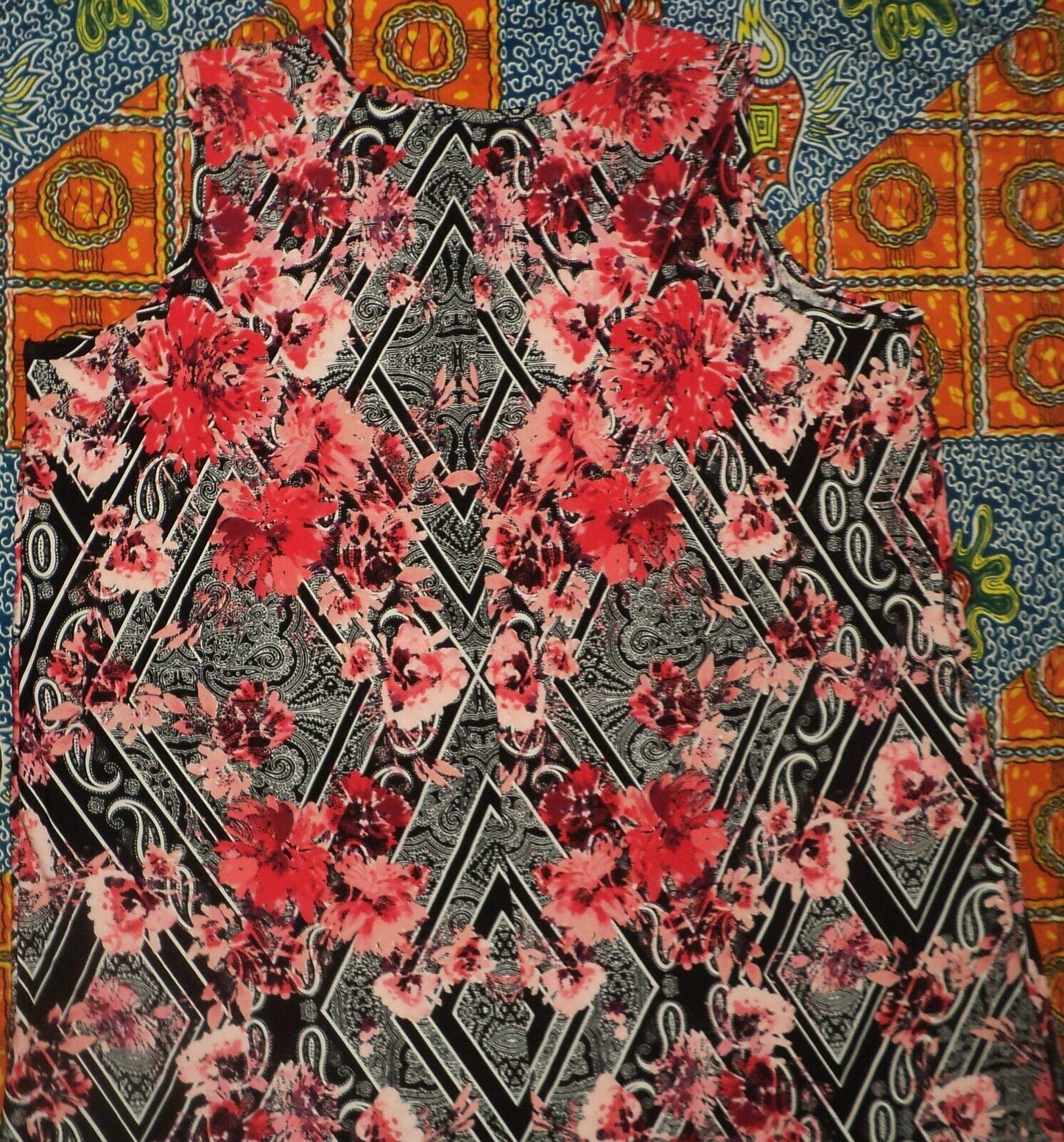 Denim 24/7 Plus Size Floral Paisley Ultra Smooth Print Maxi Dress Size L(18/20)