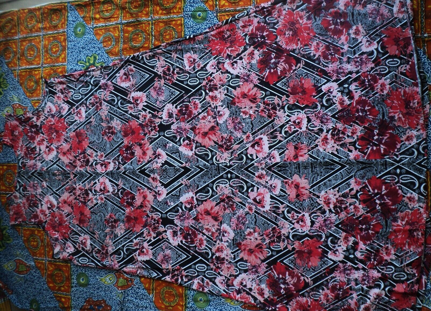 Denim 24/7 Plus Size Floral Paisley Ultra Smooth Print Maxi Dress Size L(18/20)