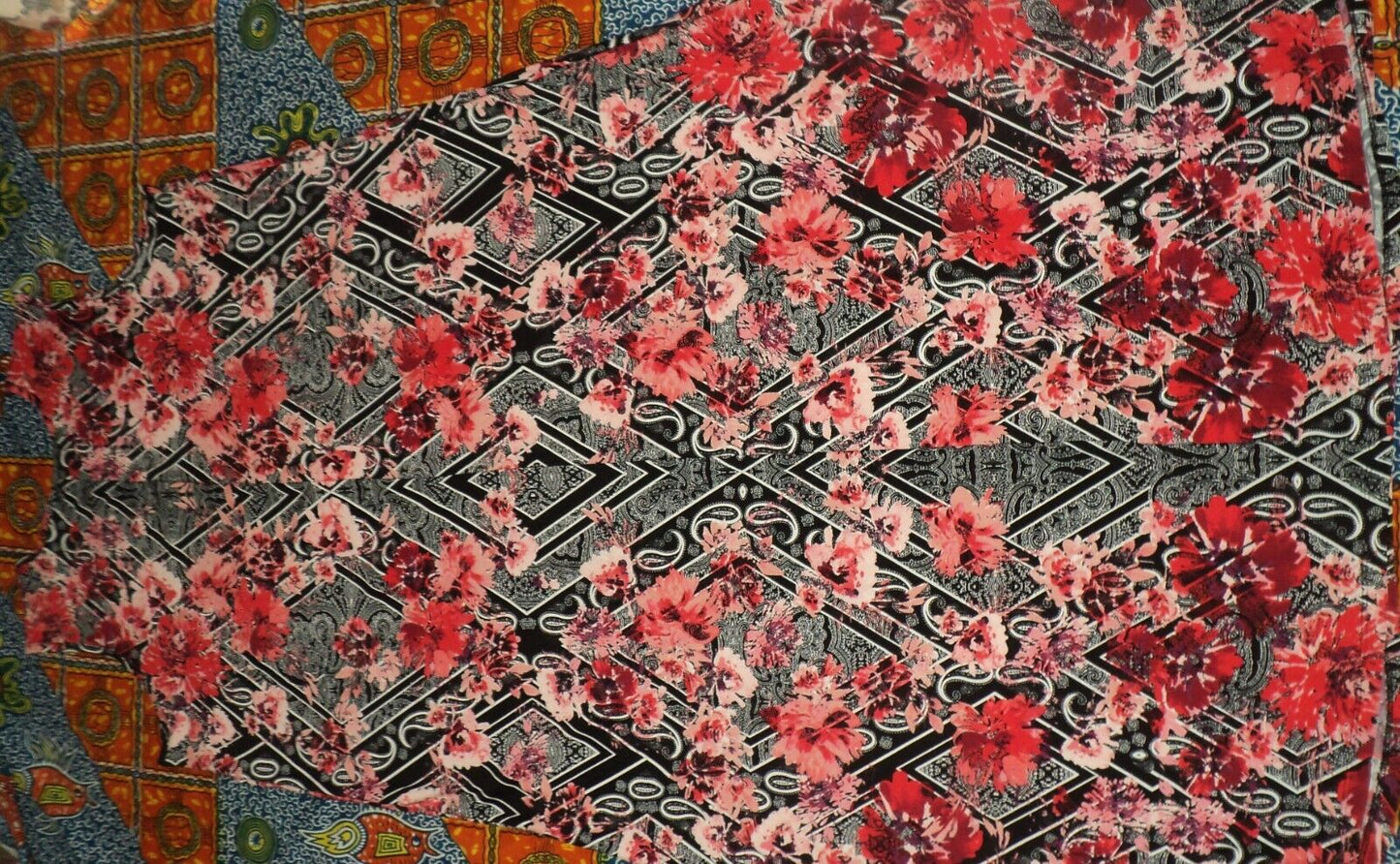 Denim 24/7 Plus Size Floral Paisley Ultra Smooth Print Maxi Dress Size L(18/20)