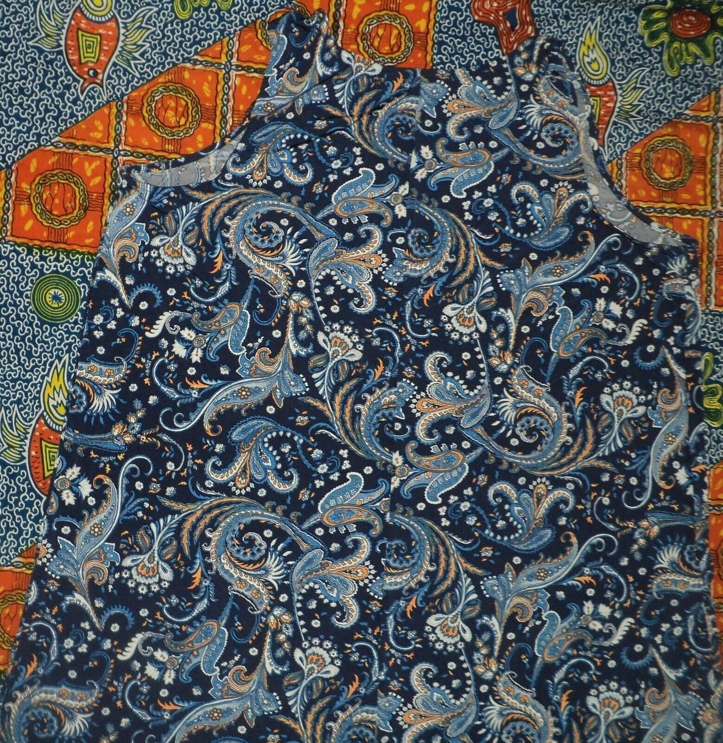 Denim 24/7 Plus Size Petite Navy Folklore Ultra Smooth Print Maxi Dress Size 3X
