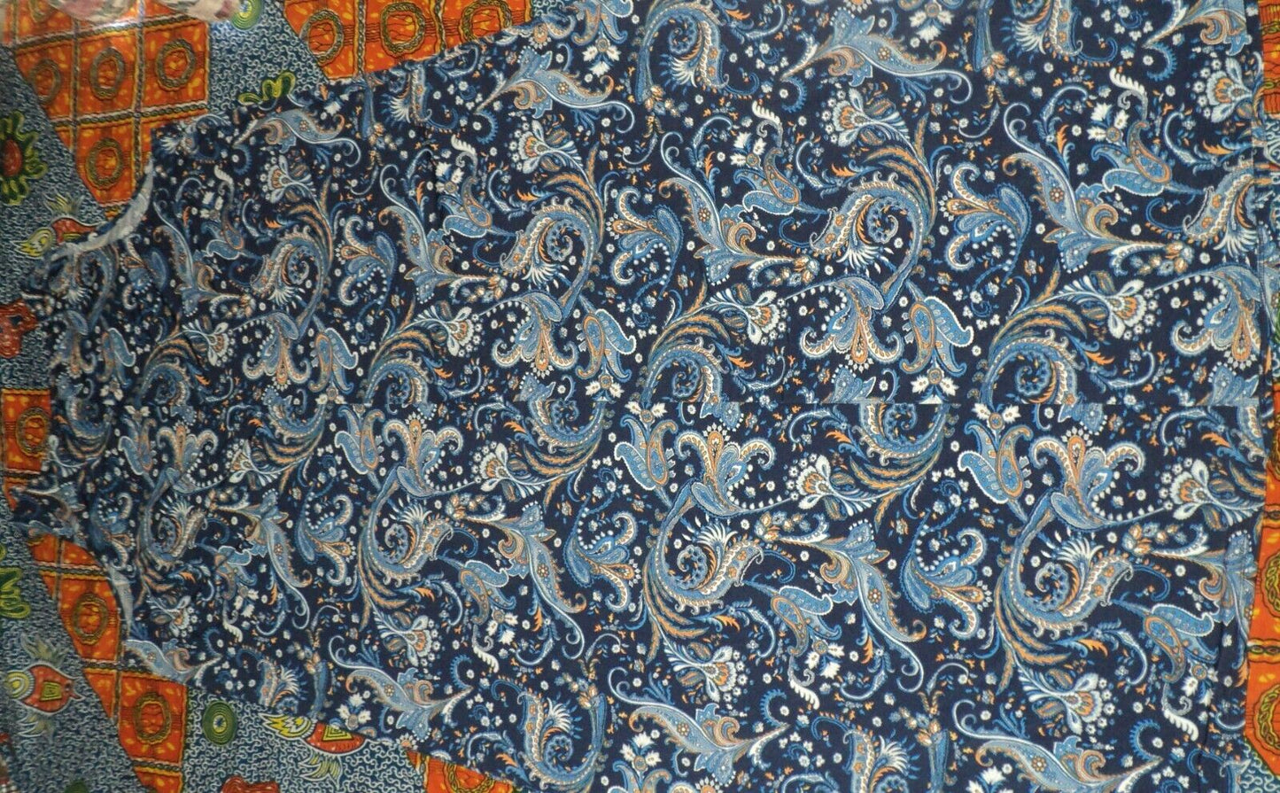 Denim 24/7 Plus Size Petite Navy Folklore Ultra Smooth Print Maxi Dress Size 3X
