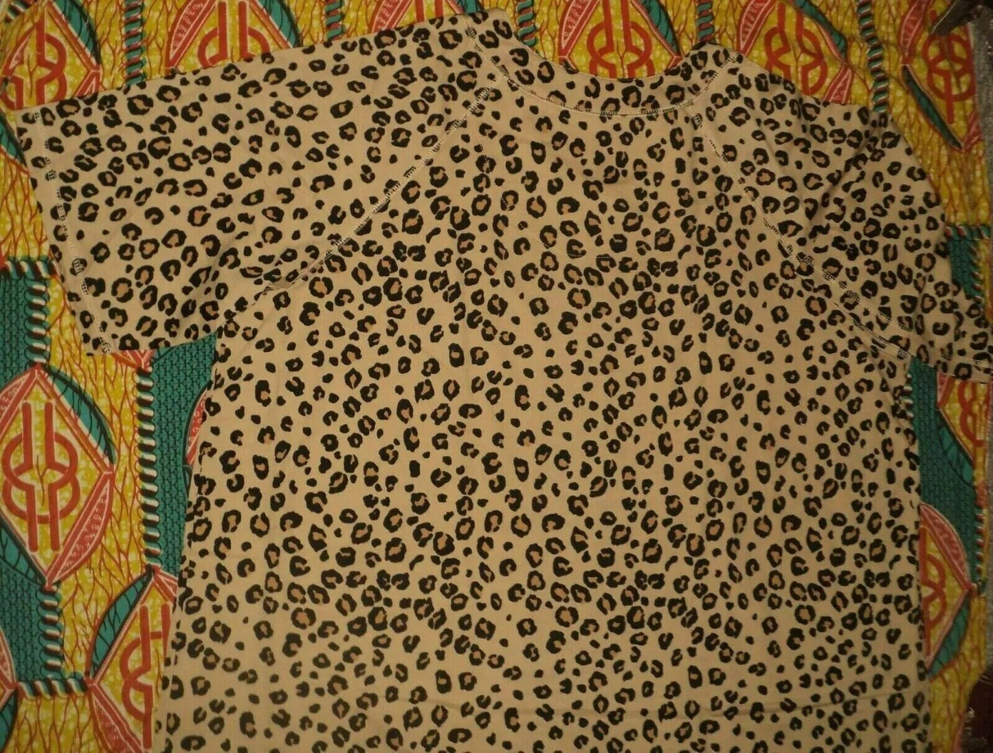 Dreams & Co. Plus Size Classic Leopard Short Sleeves Long Zip-Front Robe Size 5X