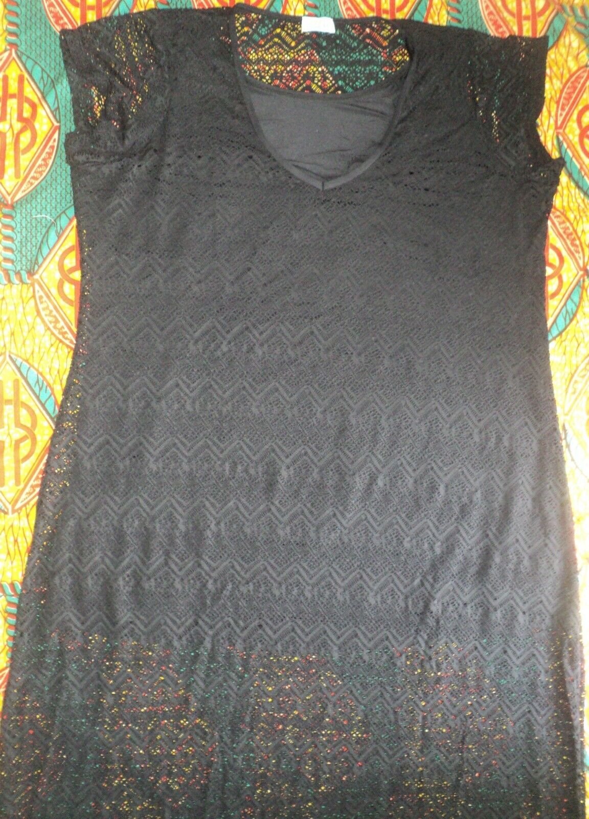 Swim 365 Plus Size Black Long Cap-Sleeves Lace Maxi Cover-up Size 18