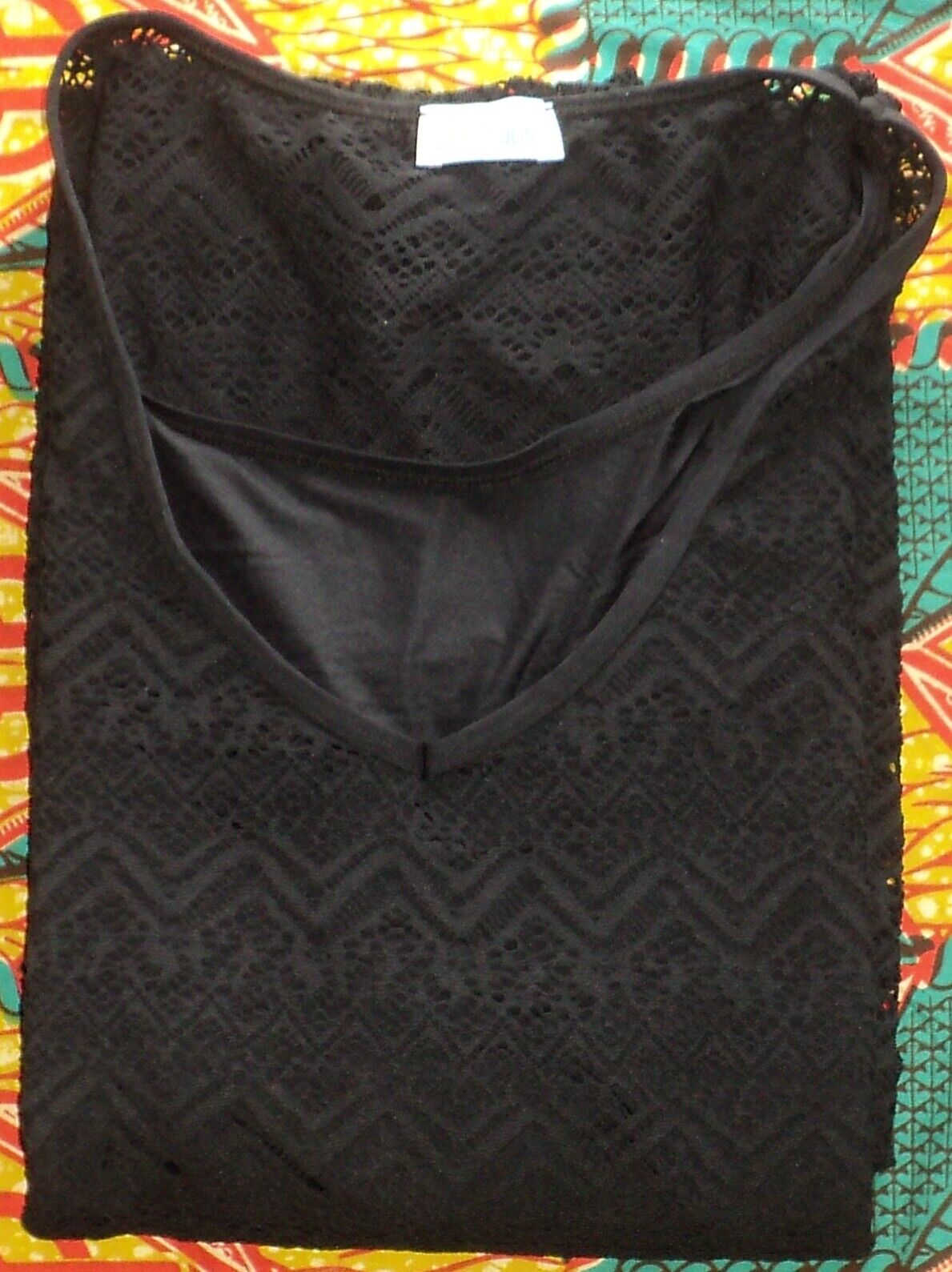 Swim 365 Plus Size Black Long Cap-Sleeves Lace Maxi Cover-up Size 22