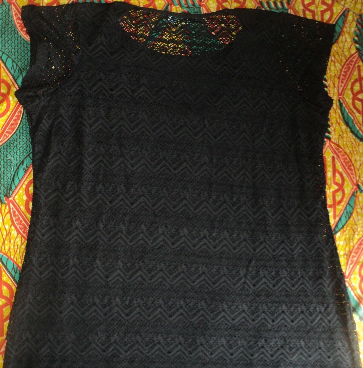 Swim 365 Plus Size Black Long Cap-Sleeves Lace Maxi Cover-up Size 22