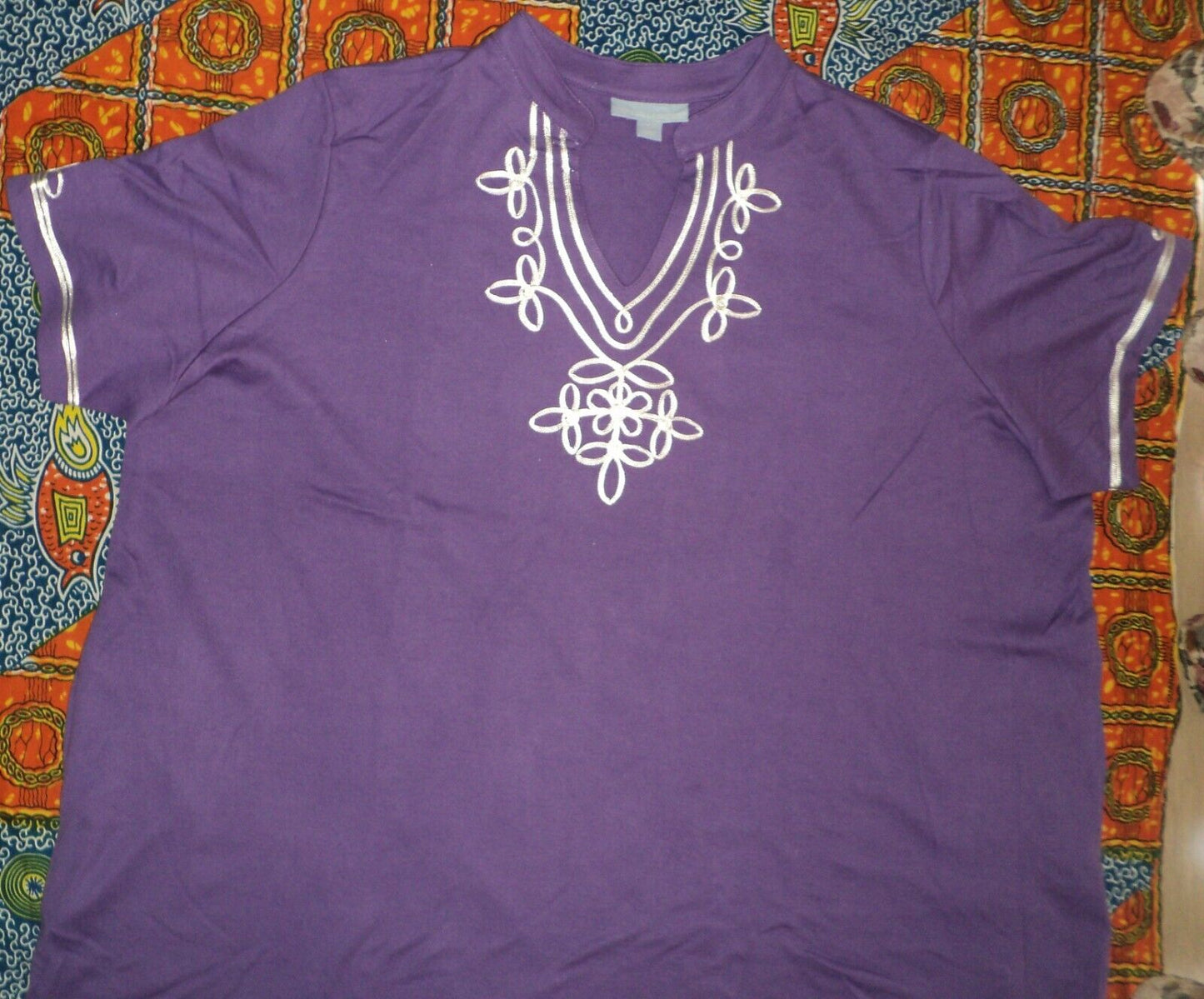 Only Necessities Plus Size Plum Burst Embellished Knit Lounger Size 1X(22/24)