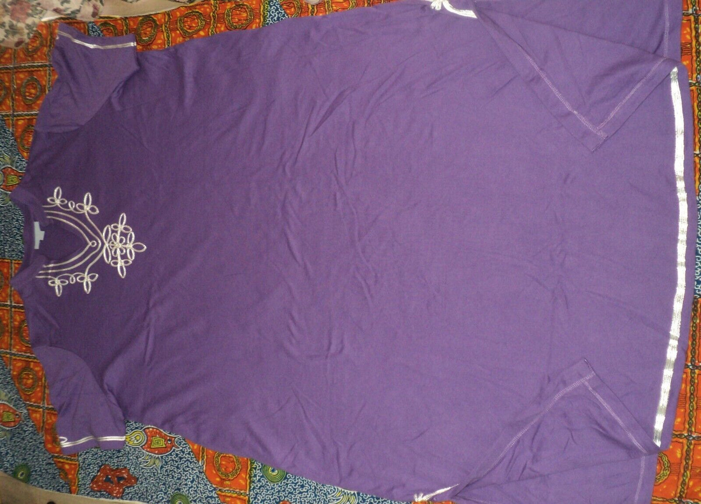 Only Necessities Plus Size Plum Burst Embellished Knit Lounger Size 1X(22/24)