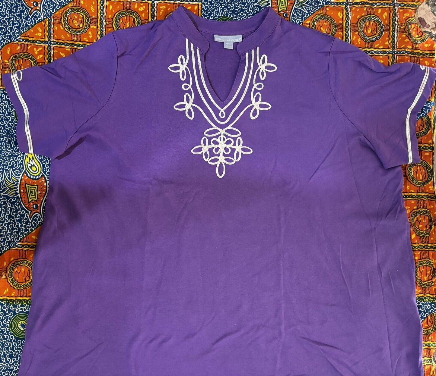 Only Necessities Plus Size Plum Burst Embellished Knit Lounger Size 1X(22/24)