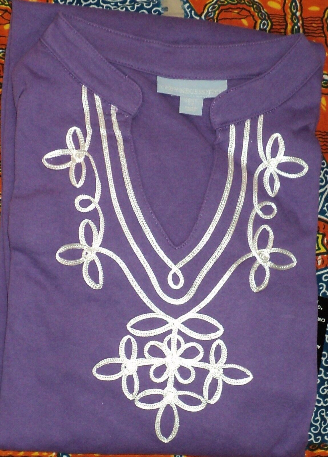 Only Necessities Plus Size Plum Burst Embellished Knit Lounger Size 1X(22/24)